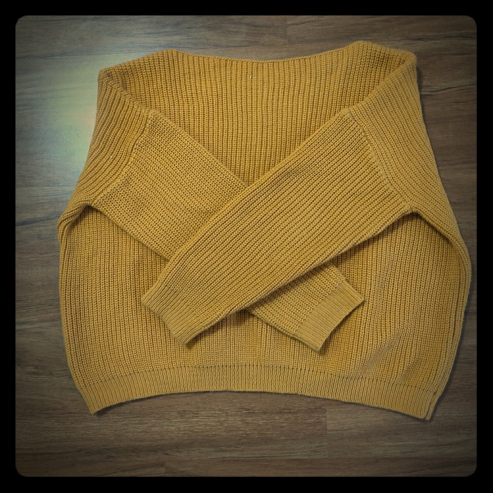 Mustard yellow knit sweater